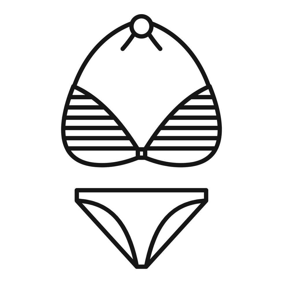 Beach swimsuit icon, outline style vector