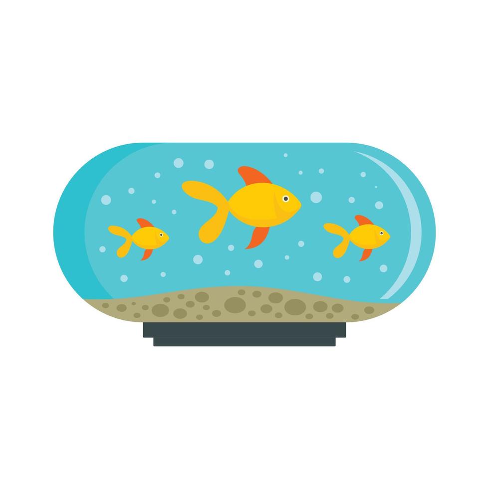 icono de tanque de acuario, estilo plano vector