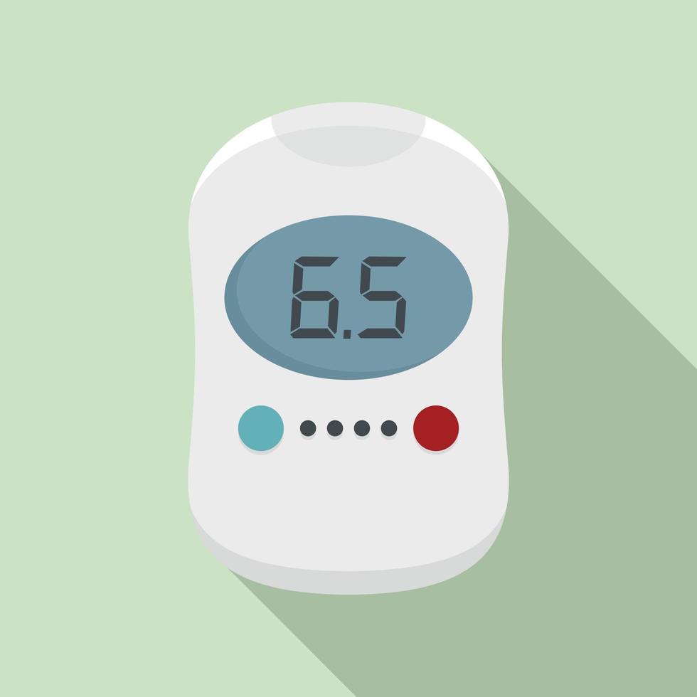 Modern glucose meter icon, flat style vector