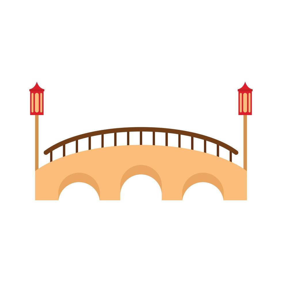 Bridge icon, flat style vector