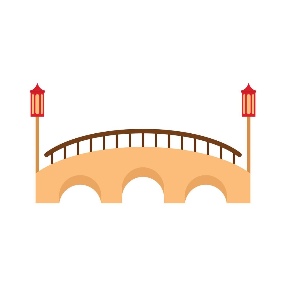 icono de puente, estilo plano vector