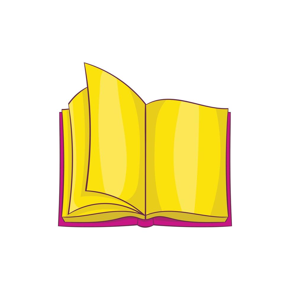 Open book icon, cartoon style vector