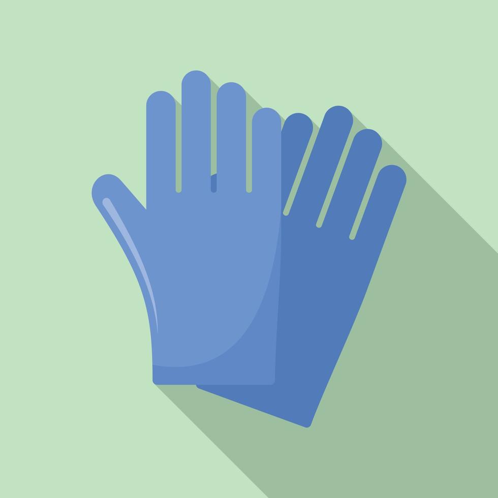 Rubber gloves icon, flat style vector