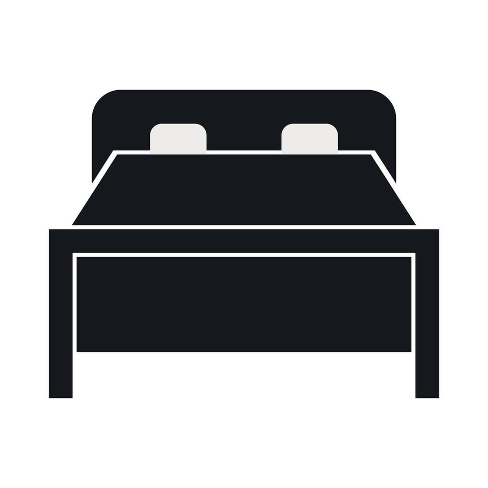 Double bed icon, simple style vector