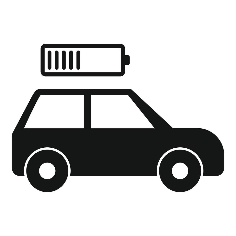 icono de batería de medio coche, estilo simple vector