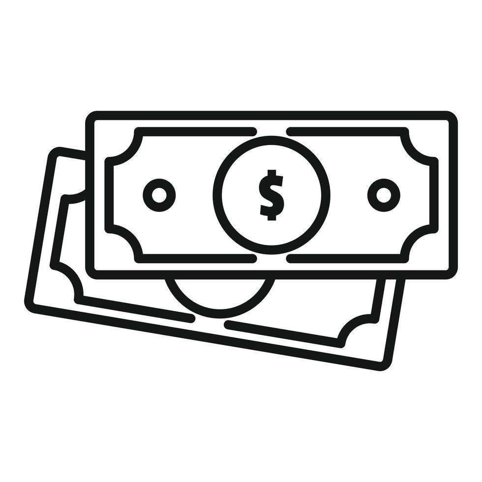 Prosecutor money cash icon, outline style vector