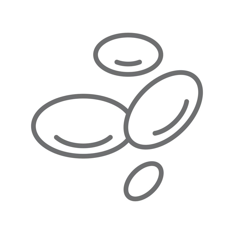 eps10 gris vector glóbulos línea abstracta icono de arte aislado sobre fondo blanco. símbolo de contorno de eritrocitos en un estilo moderno y sencillo para el diseño de su sitio web, logotipo y aplicación móvil
