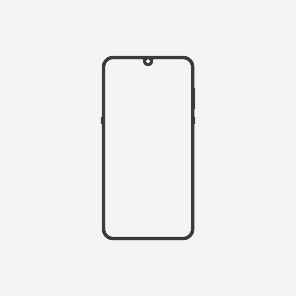 phone mockup screen icon vector. mobile, smartphone, telephone symbol sign vector