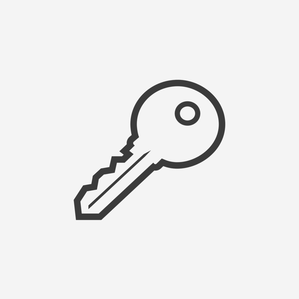 Key icon vector. lock and unlock door, close, open symbol sign vector