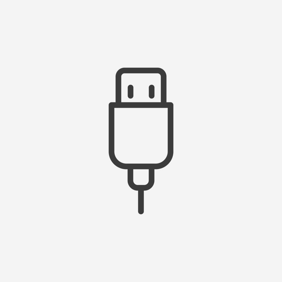 adapter, port, cable, usb, drive, flash icon vector isolated symbol sign