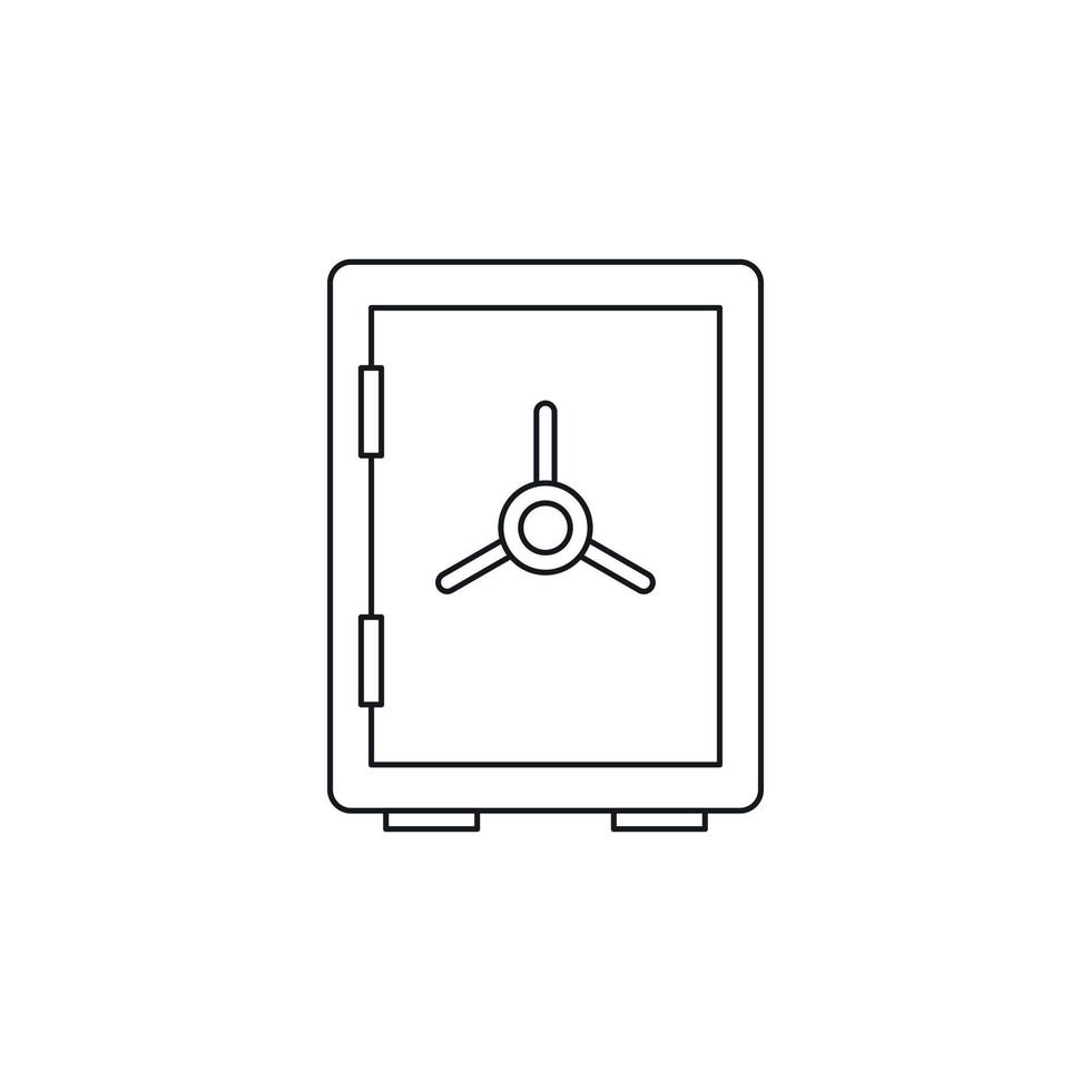 Closed safe icon, outline style vector