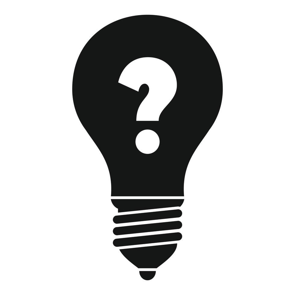 Bulb idea icon, simple style vector