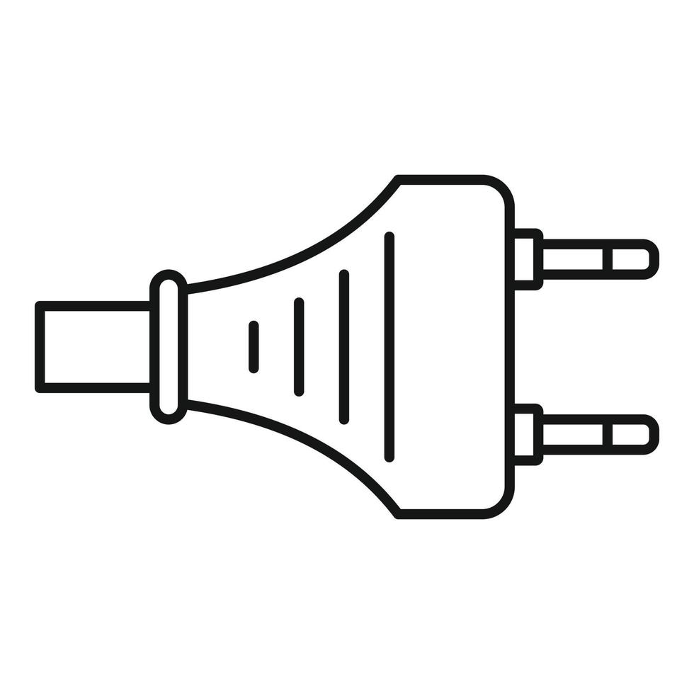 icono de enchufe eléctrico del dispositivo, estilo de esquema vector