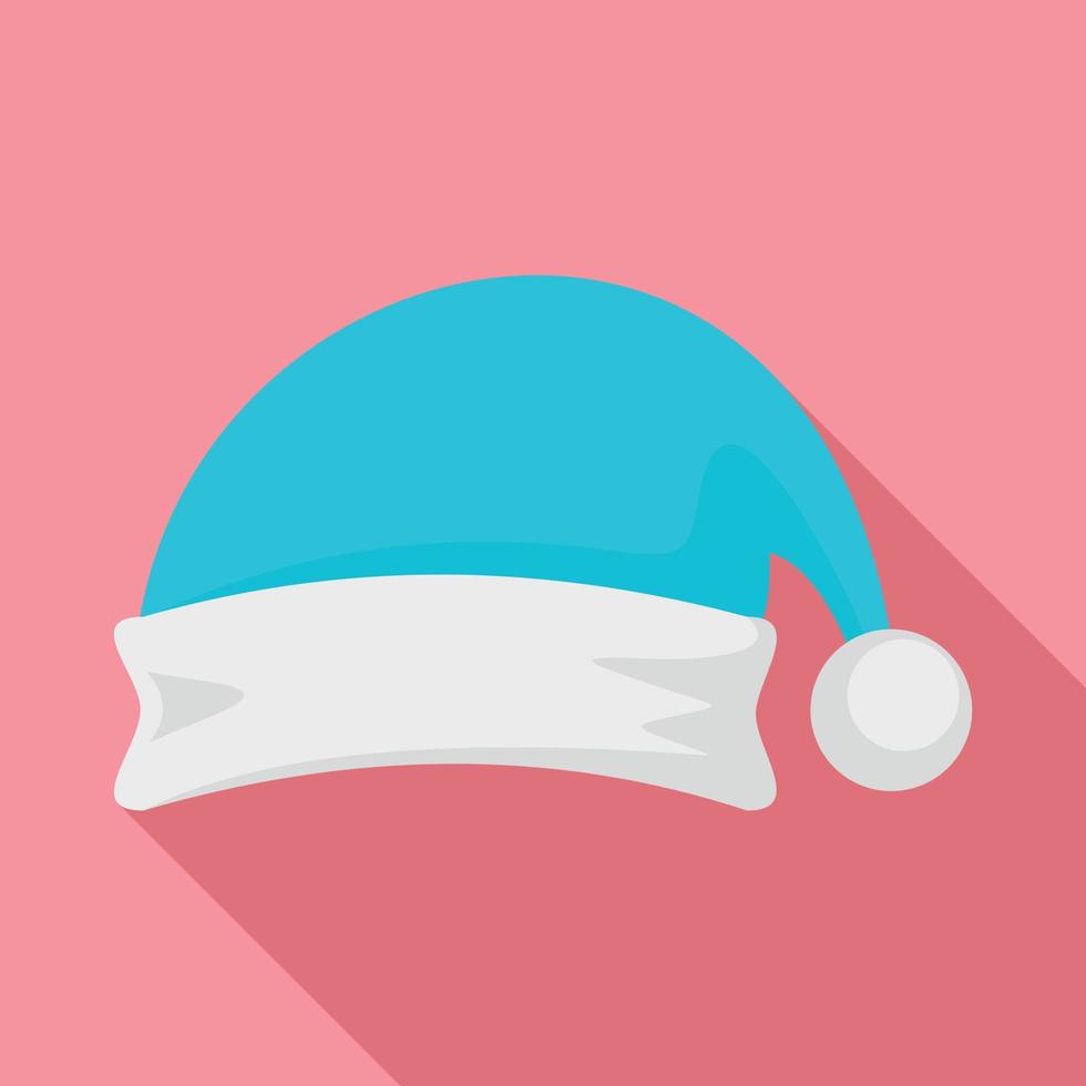 icono de sombrero de santa, estilo plano vector