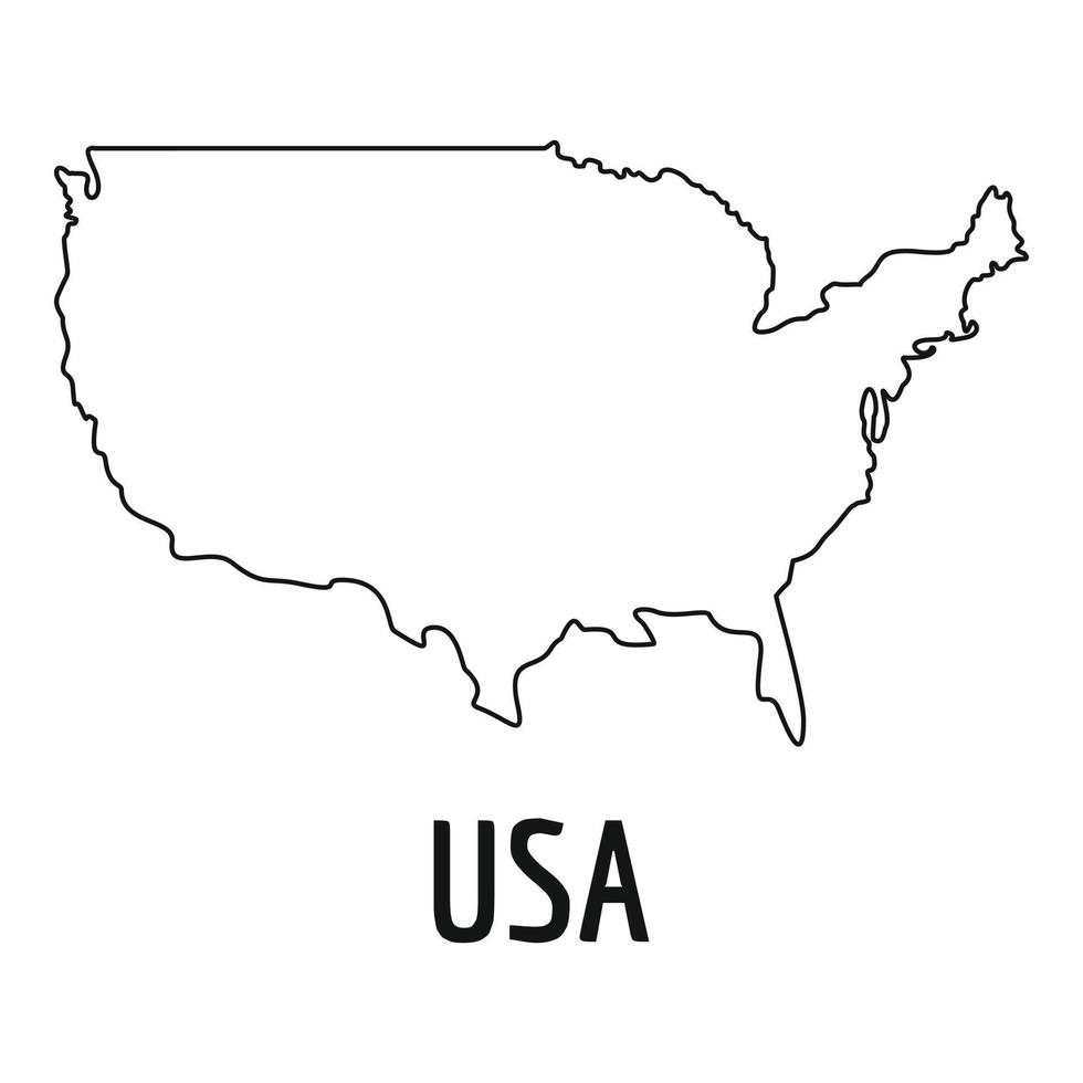mapa de estados unidos línea delgada vector simple