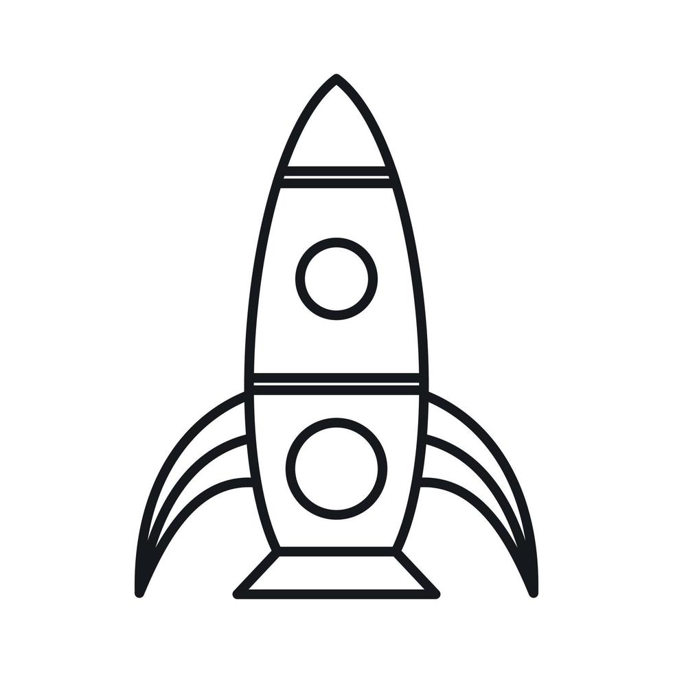 Rocket icon, outline style vector