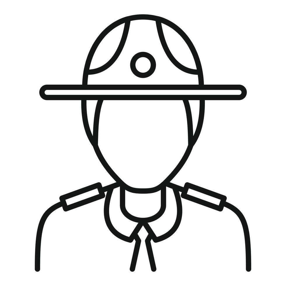 icono de oficial de policía, estilo de esquema vector