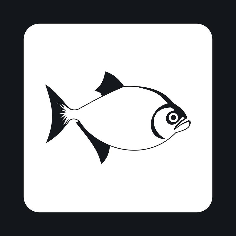 icono de pez vampiro, estilo simple vector