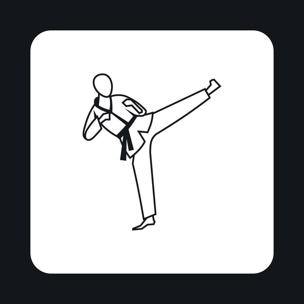 Aikido fighter icon, simple style vector