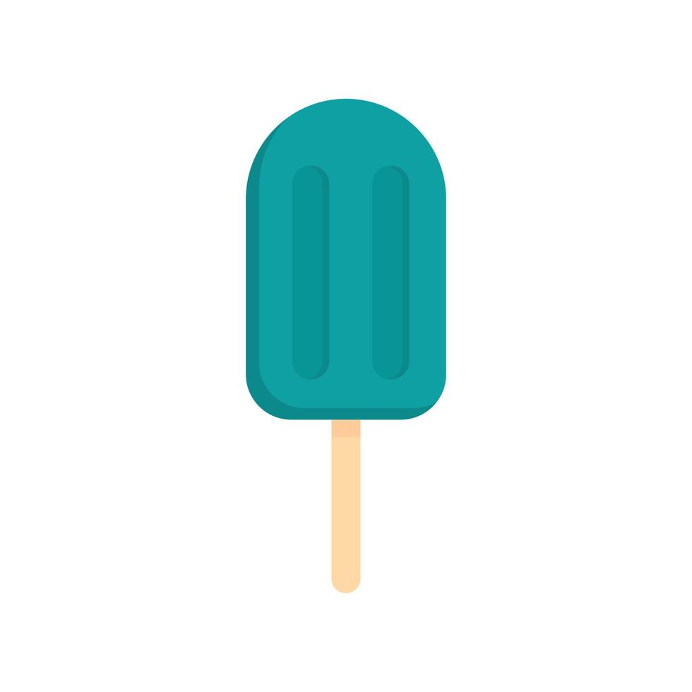 Blue ice cream icon, flat style vector