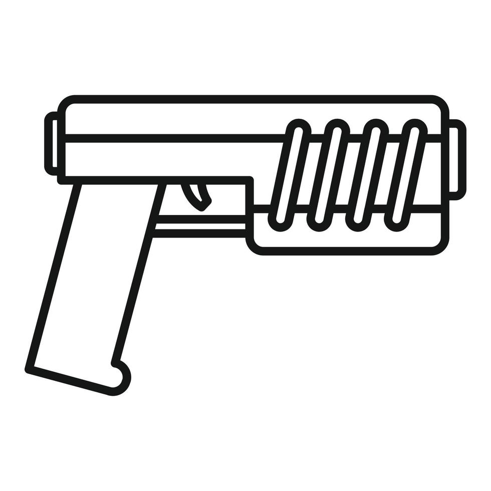 fantástico icono de blaster, estilo de esquema vector