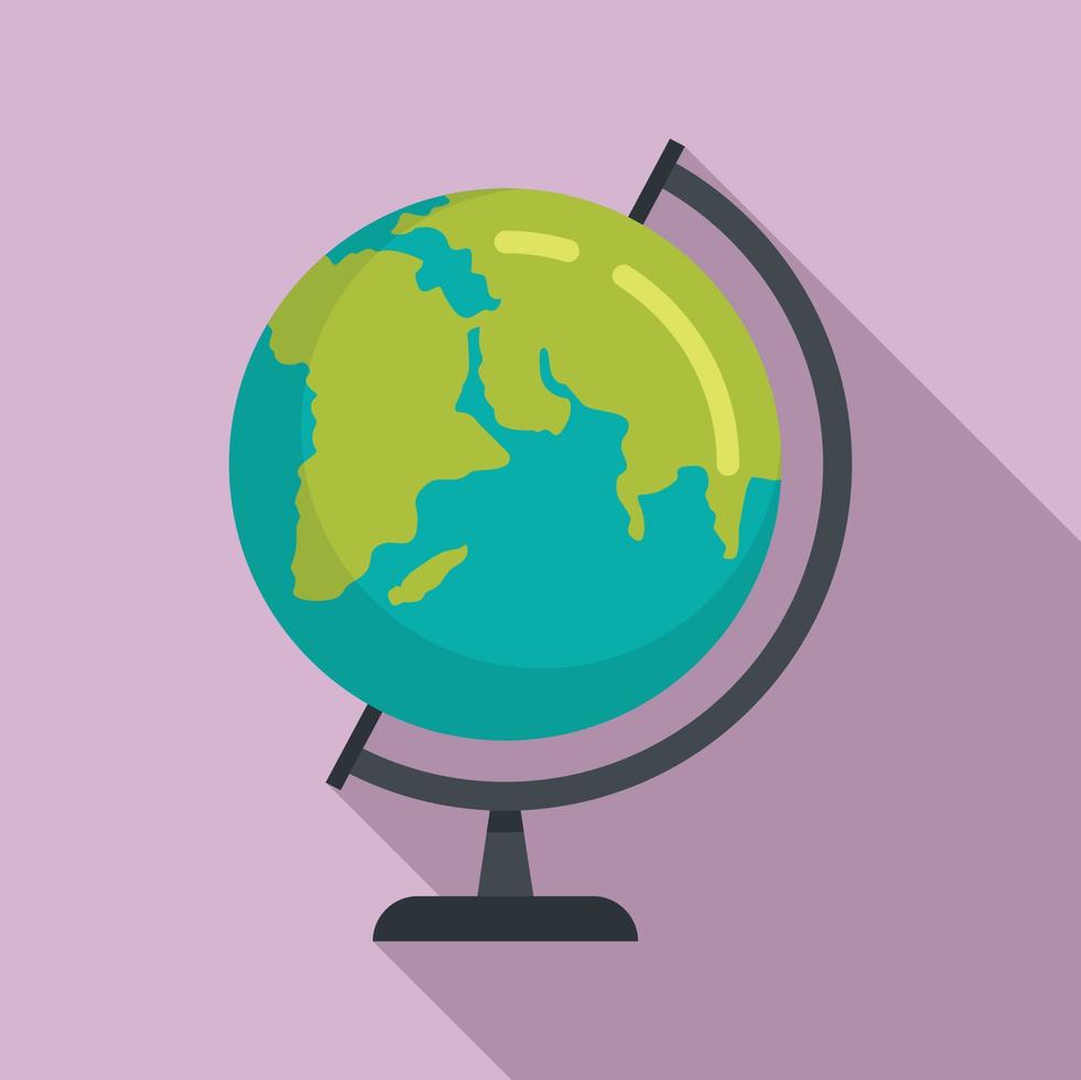 School globe icon, flat style vector