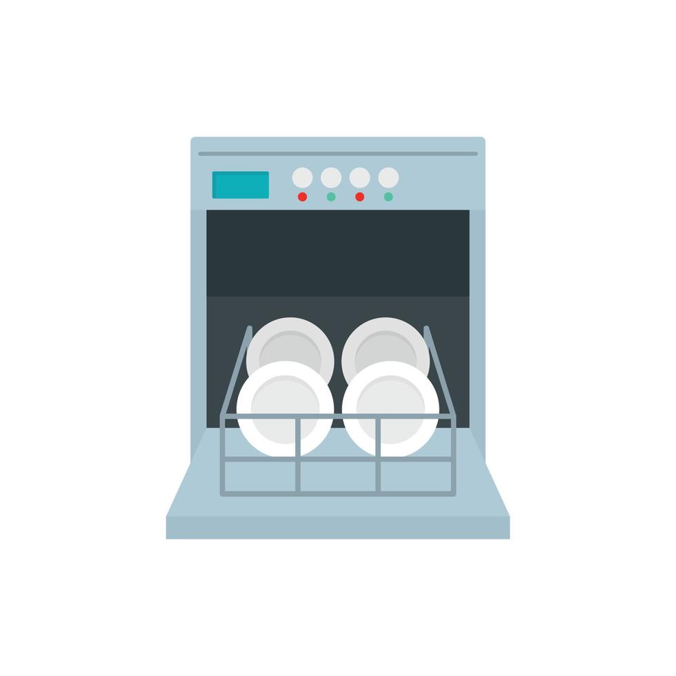 Open dishwasher icon, flat style vector