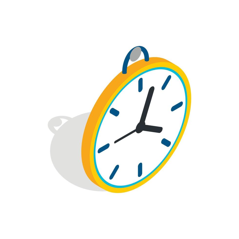 Wall clock with a loop icon, isometric 3d style vector