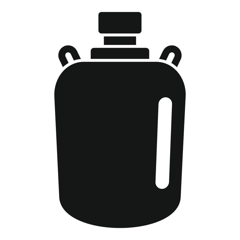 Gold water flask icon, simple style vector