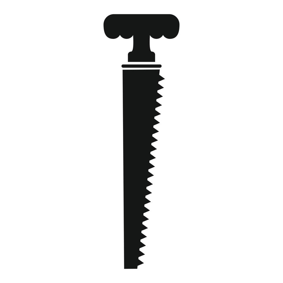 Hand hunting saw icon, simple style vector