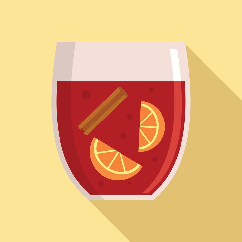 Hot mulled wine icon, flat style vector