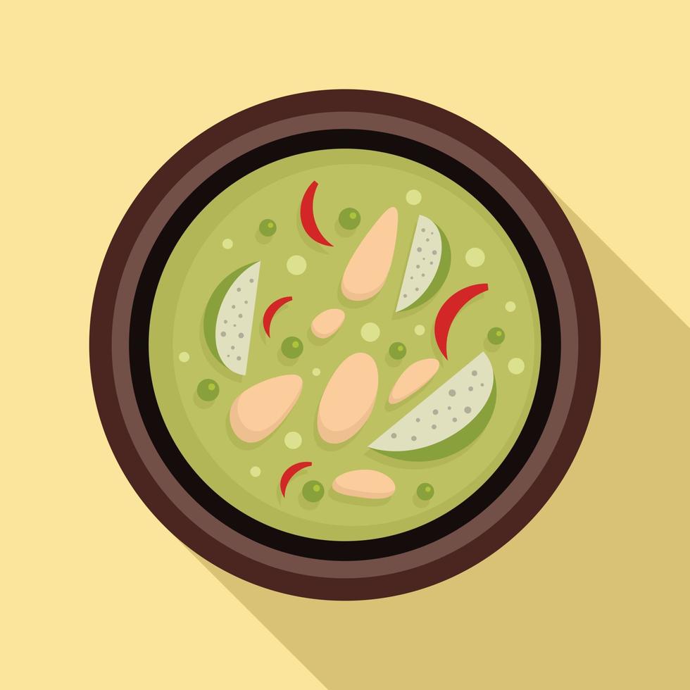 icono de comida tailandesa, estilo plano vector