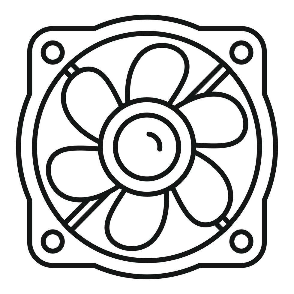 Home fan icon, outline style vector