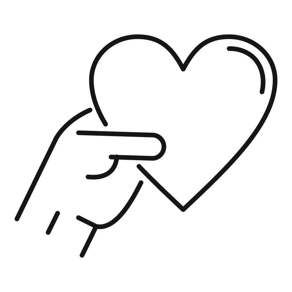 Take friend heart icon, outline style vector