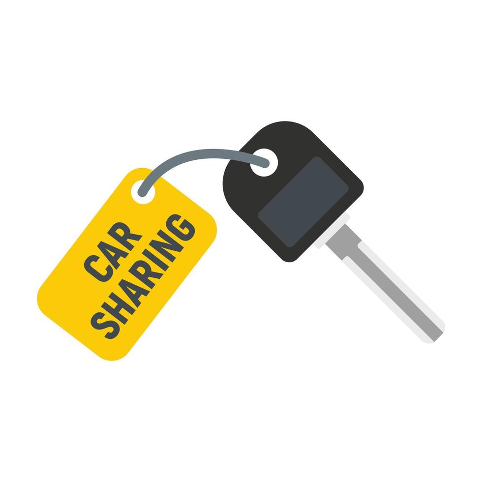 Car sharing key icon, flat style vector