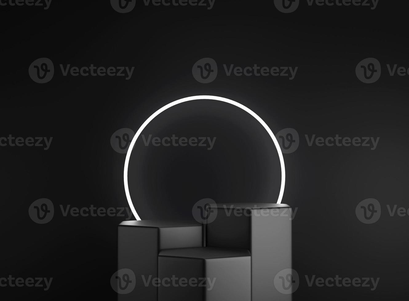 3D background scene with podium. Minimal product display mockup with geometric shape object. 3D rendering. photo