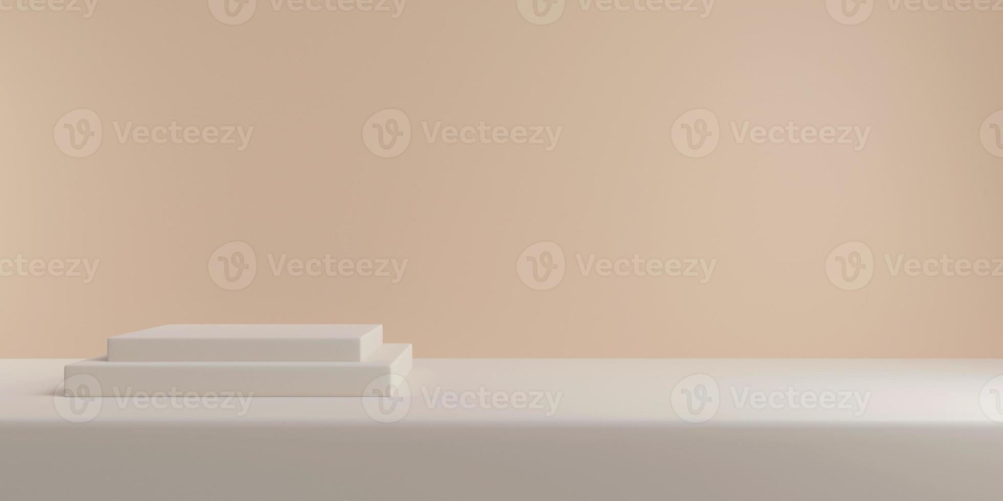 3D background scene with podium. Minimal product display mockup with geometric shape object. 3D rendering. photo
