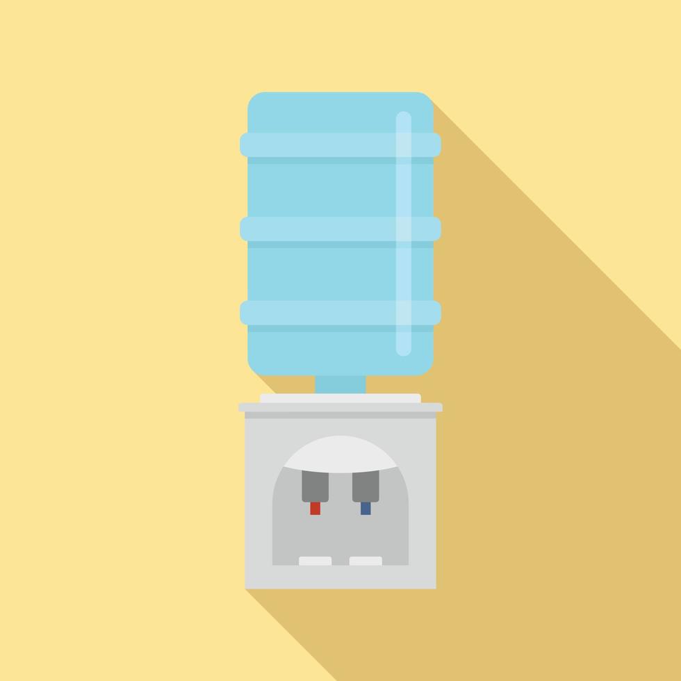 Plastic water cooler icon, flat style vector