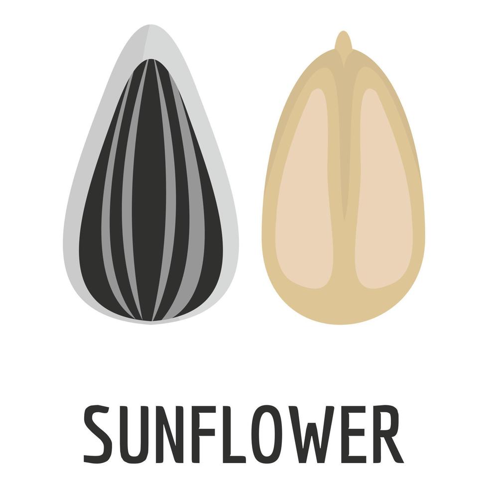 Sunflower seed icon, flat style vector