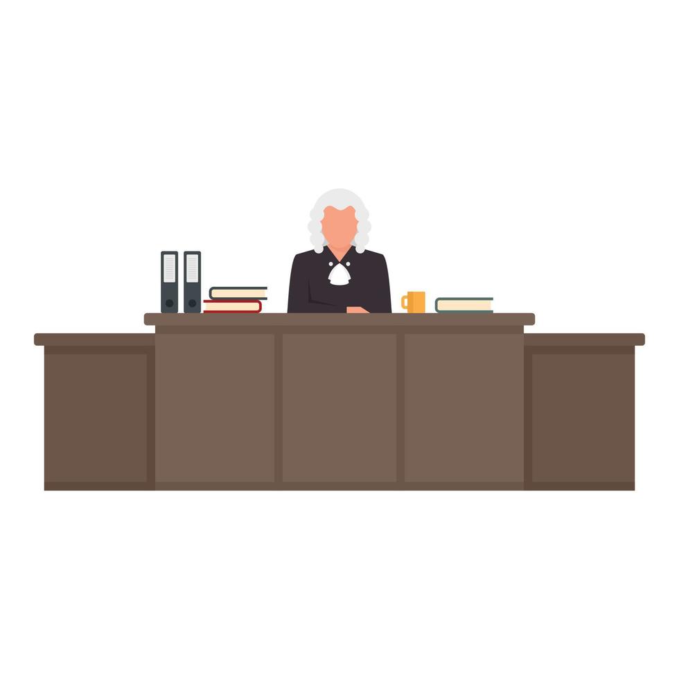 Judge desktop icon, flat style vector