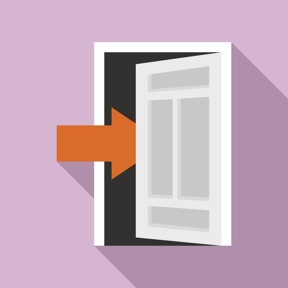 Open door frame icon, flat style vector