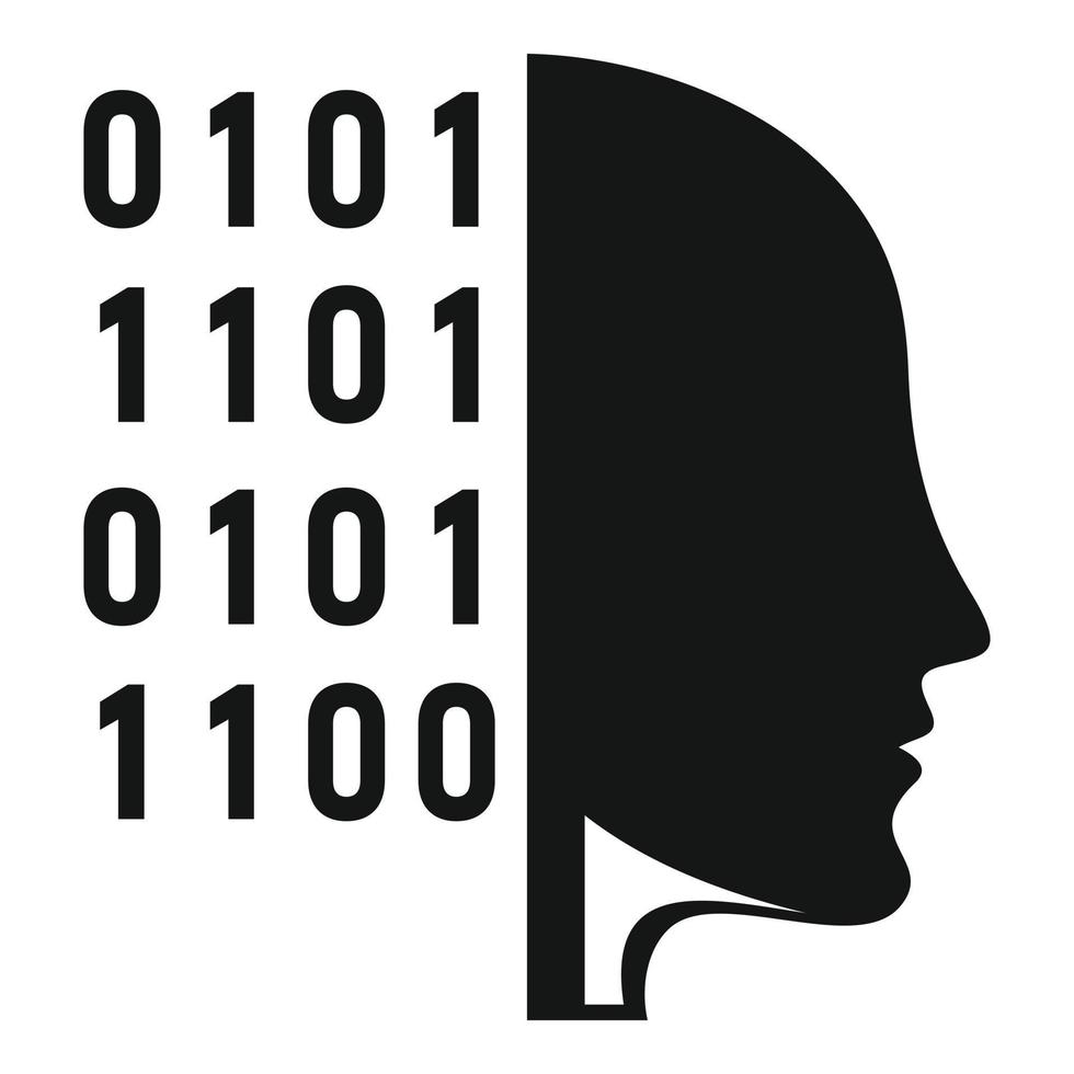 Artificial intelligence icon, simple style vector
