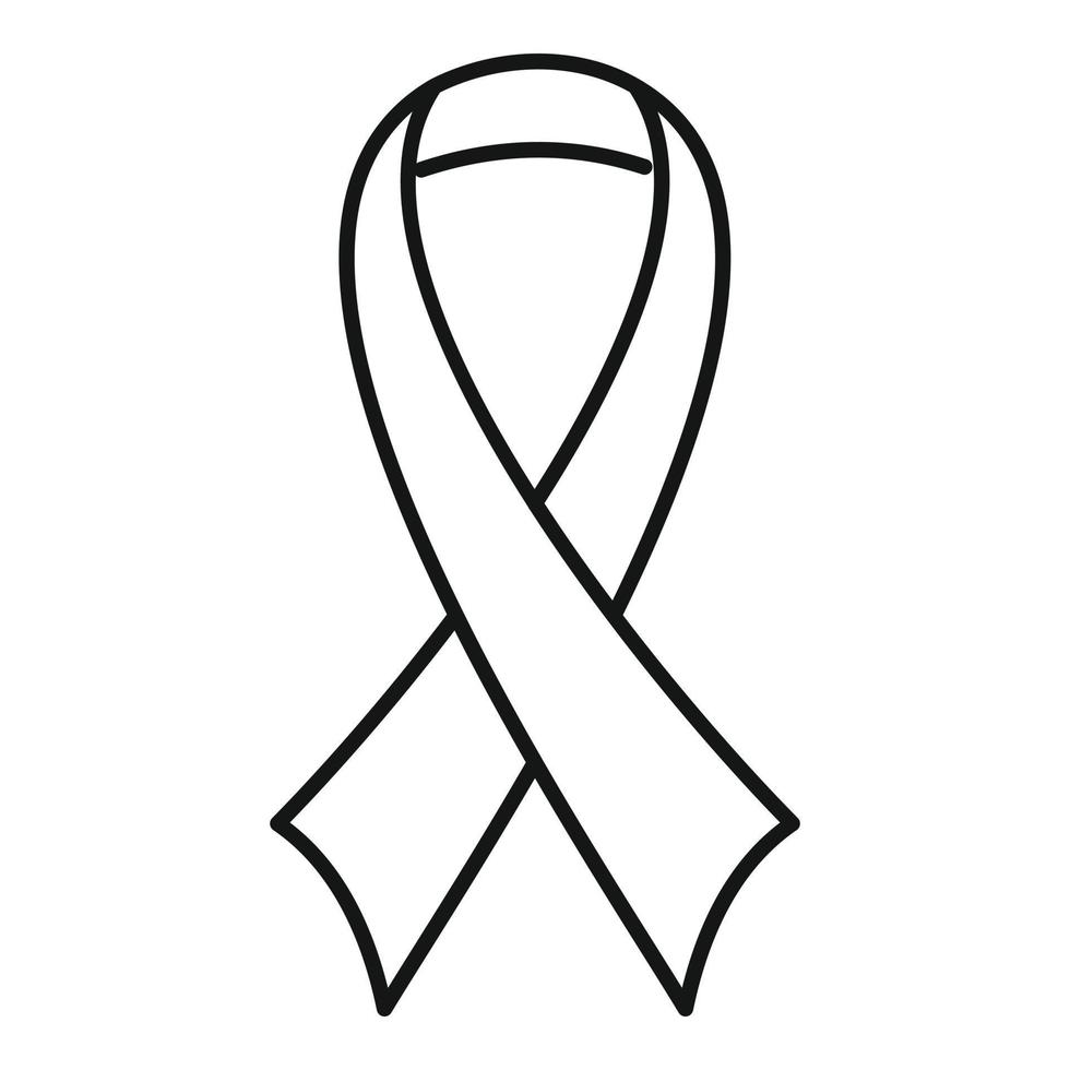 Medical ribbon icon, outline style vector