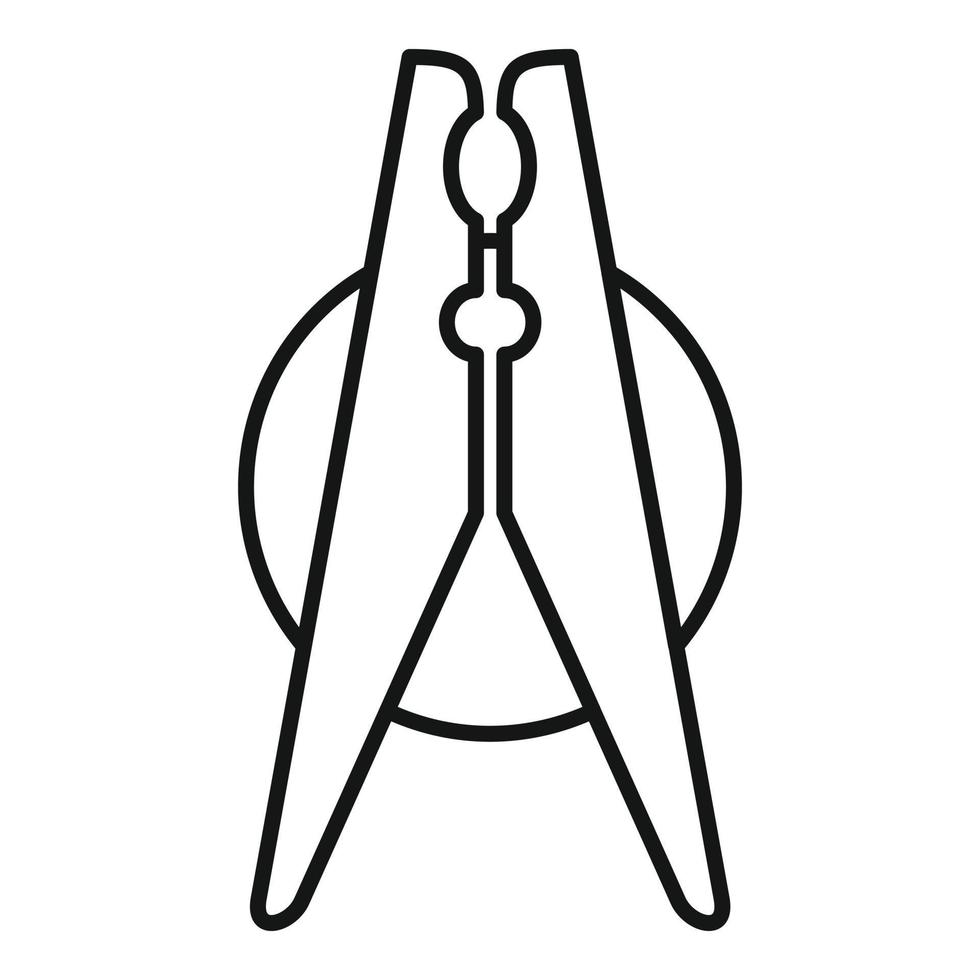 icono de pin de ropa de equipo, estilo de contorno vector