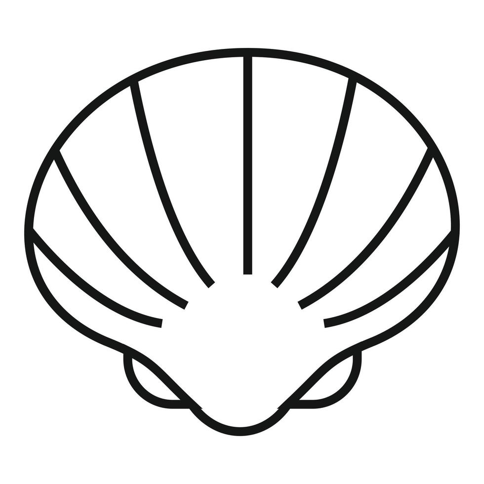 icono de concha de mar de playa, estilo de contorno vector