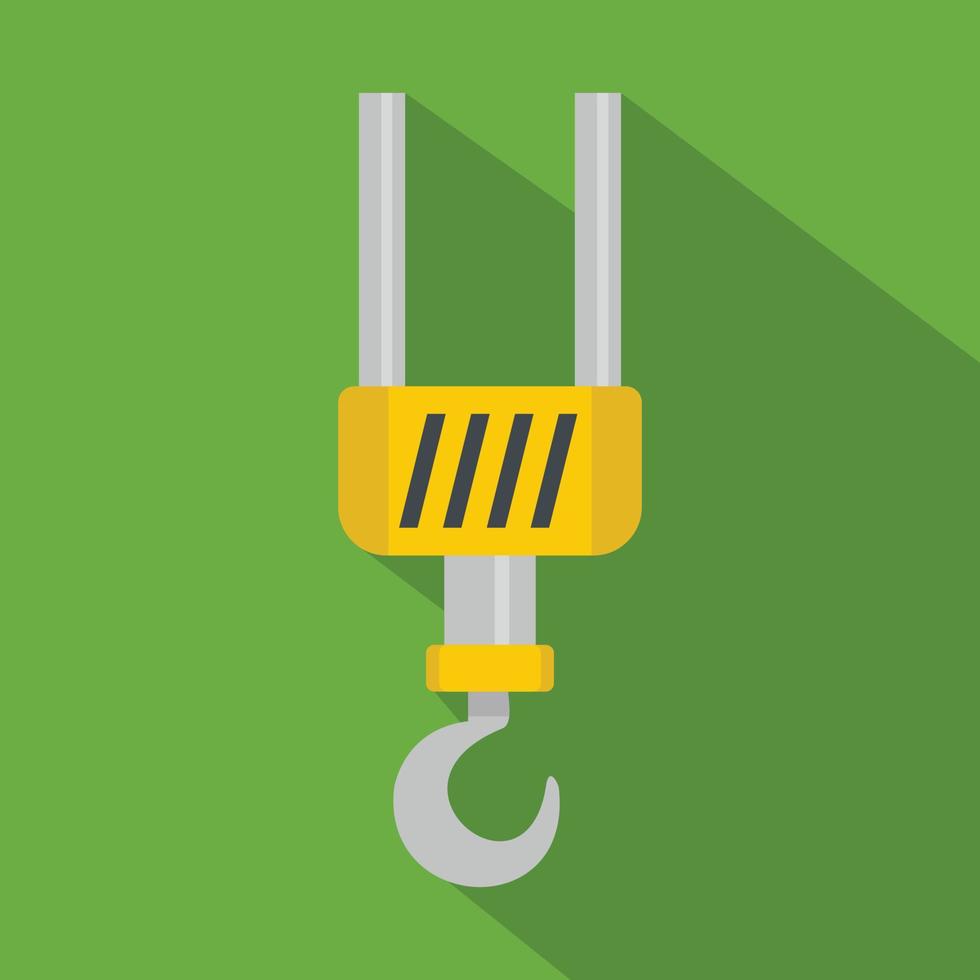Metal hook icon, flat style vector