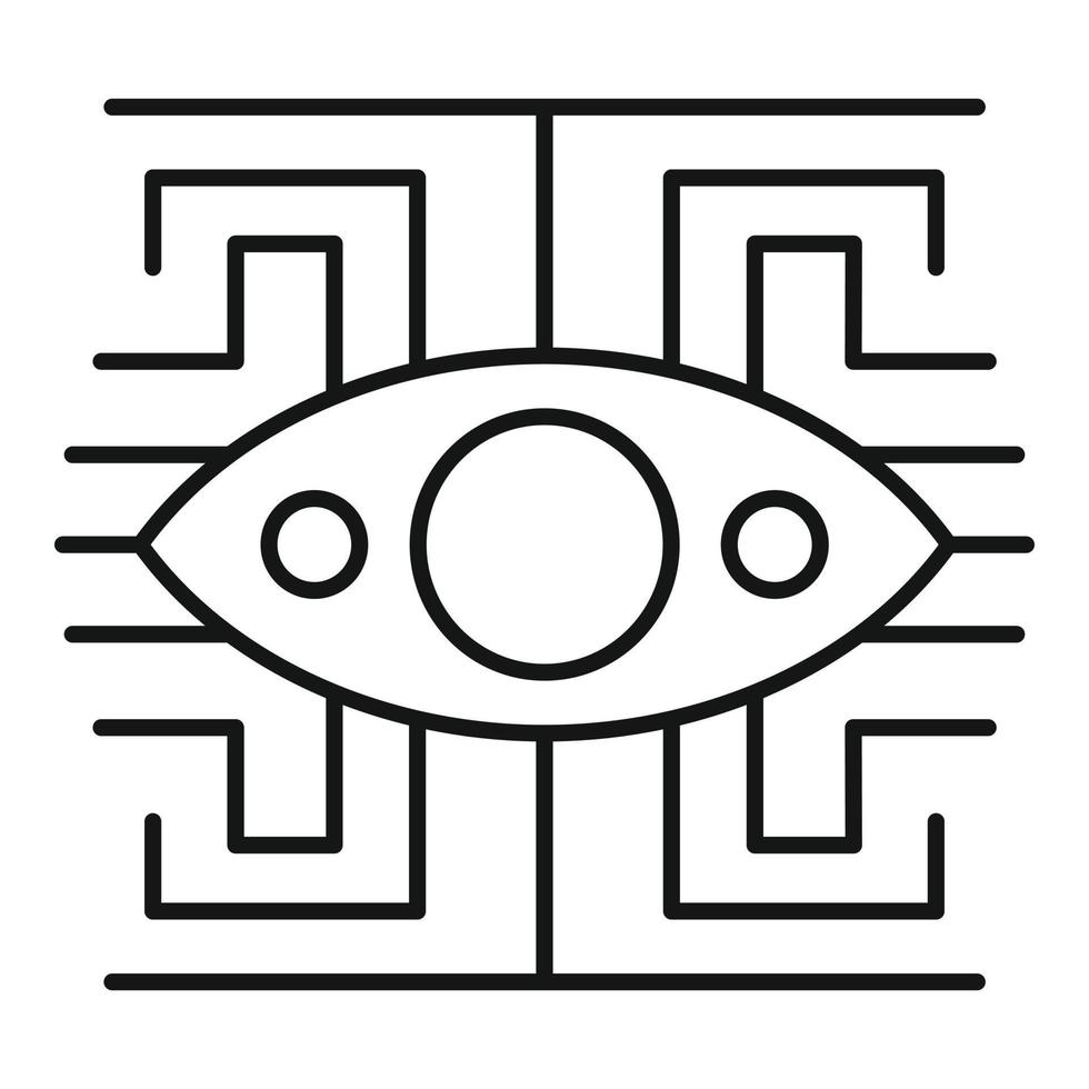 Labyrinth eye icon, outline style vector
