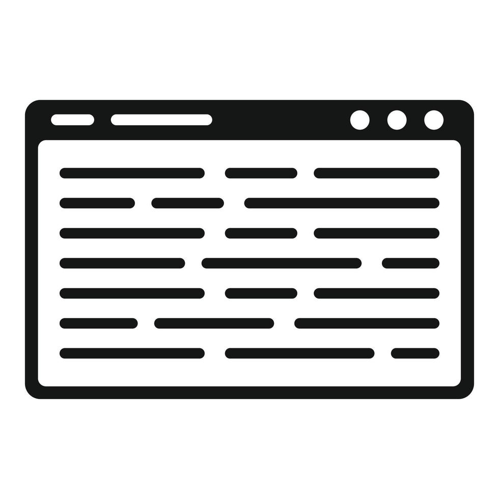 Web page machine learning icon, simple style vector