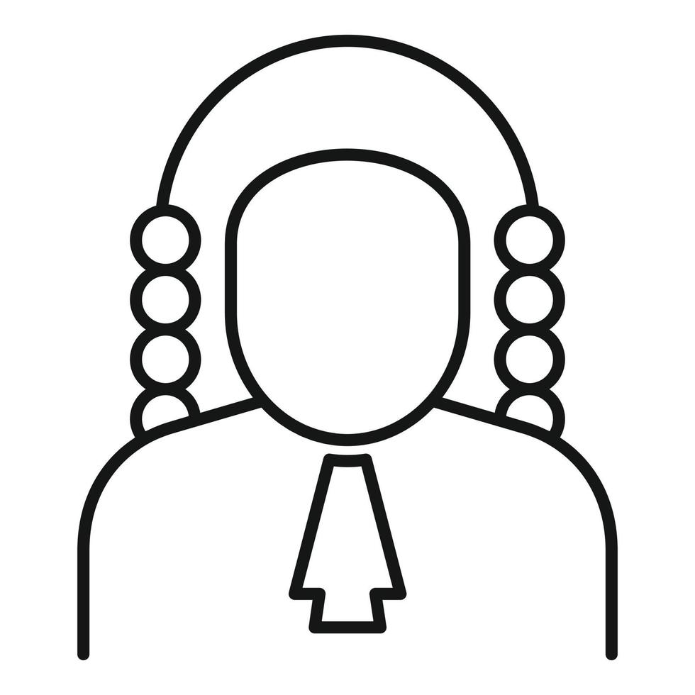 Courthouse judge icon, outline style vector