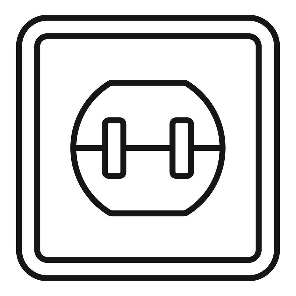 Element power socket icon, outline style vector